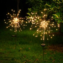 LED煙花燈太陽(yáng)能地插銅線(xiàn)燈戶(hù)外草坪庭院裝飾圣誕燈串滿(mǎn)天星彩燈